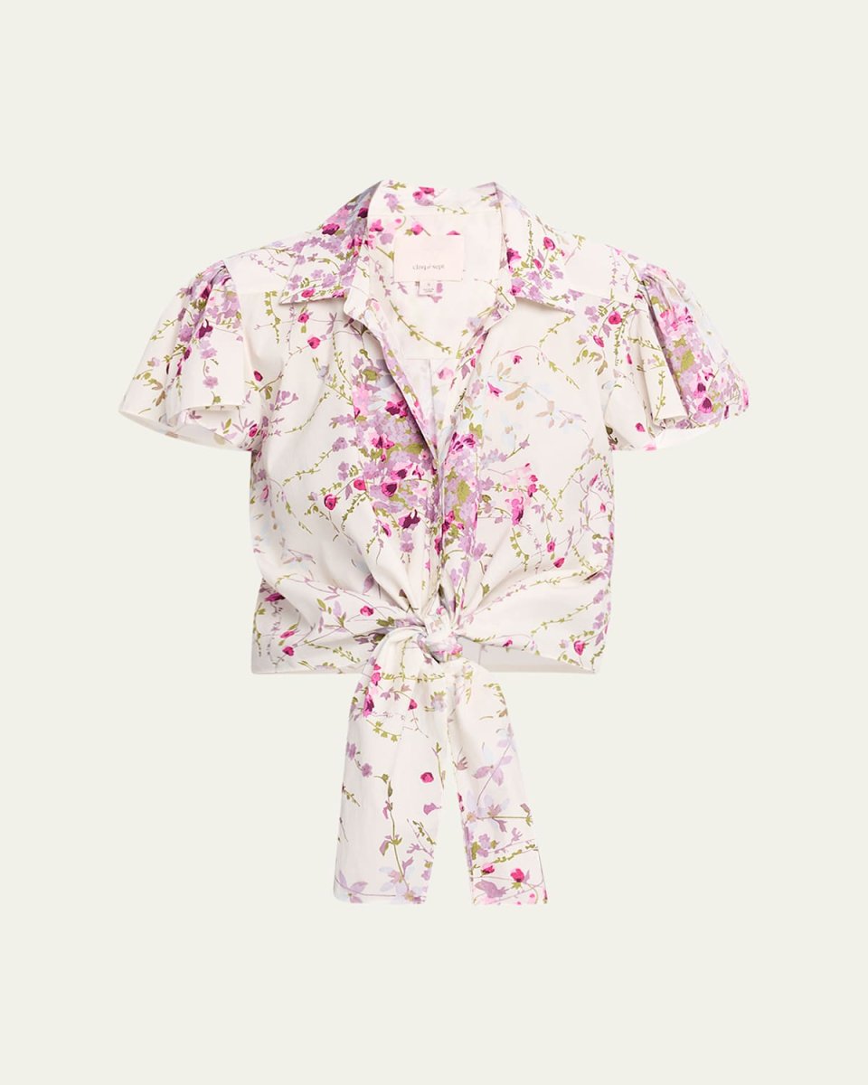 Marianna Tie-Front Midsummer Bloom Blous